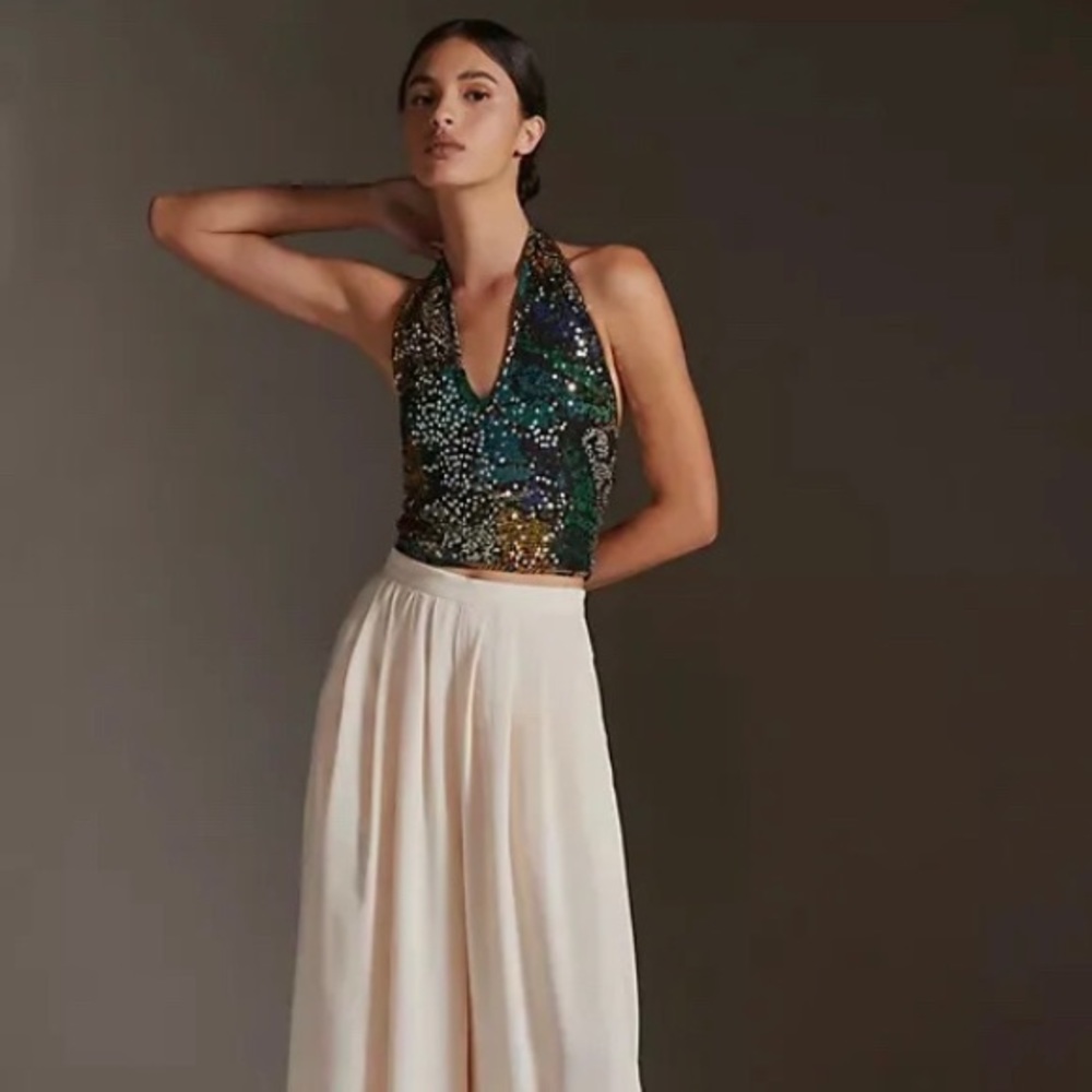 Anthropologie Verb by Pallavi Singhee sequin halter top